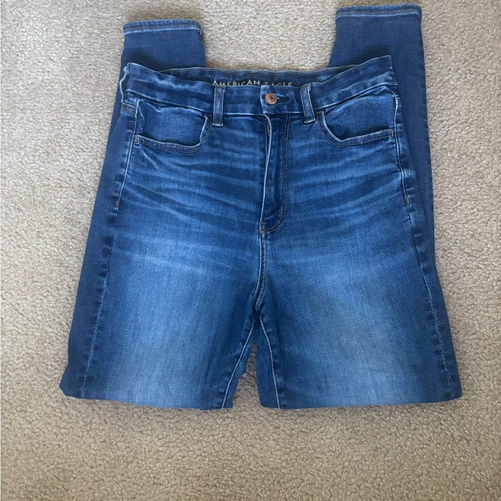 American Eagle Outfitters Medium Blue High-Rise Skinny Jeans